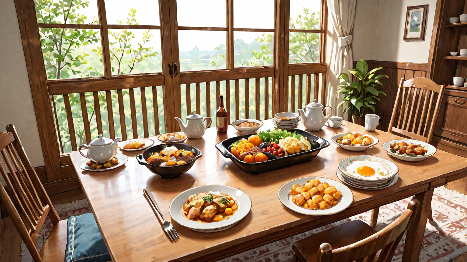 節約料理の食卓