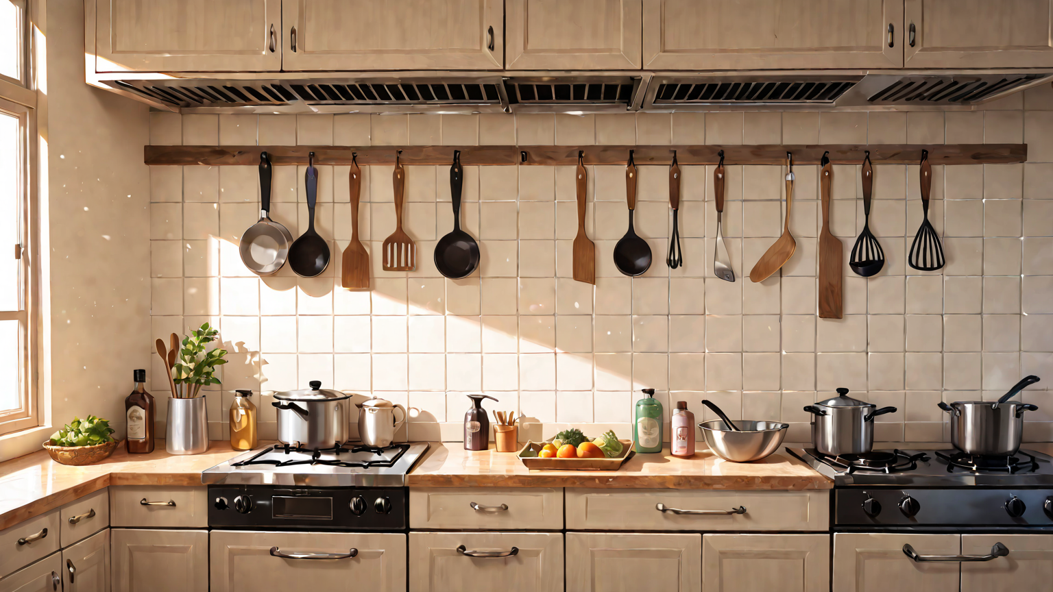 節約グッズが並んだキッチン