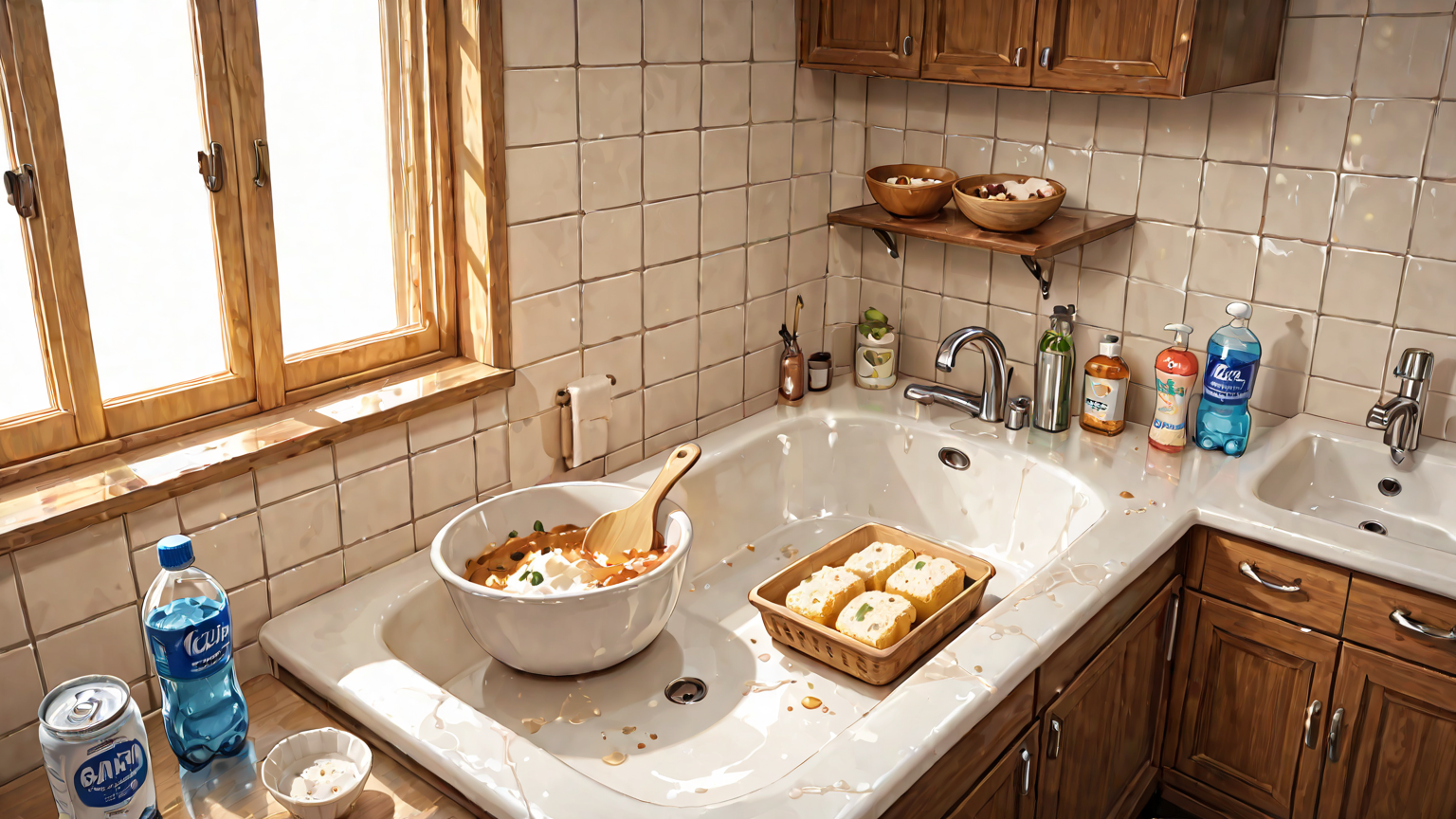 重曹ペーストで黄ばみを取るイメージ