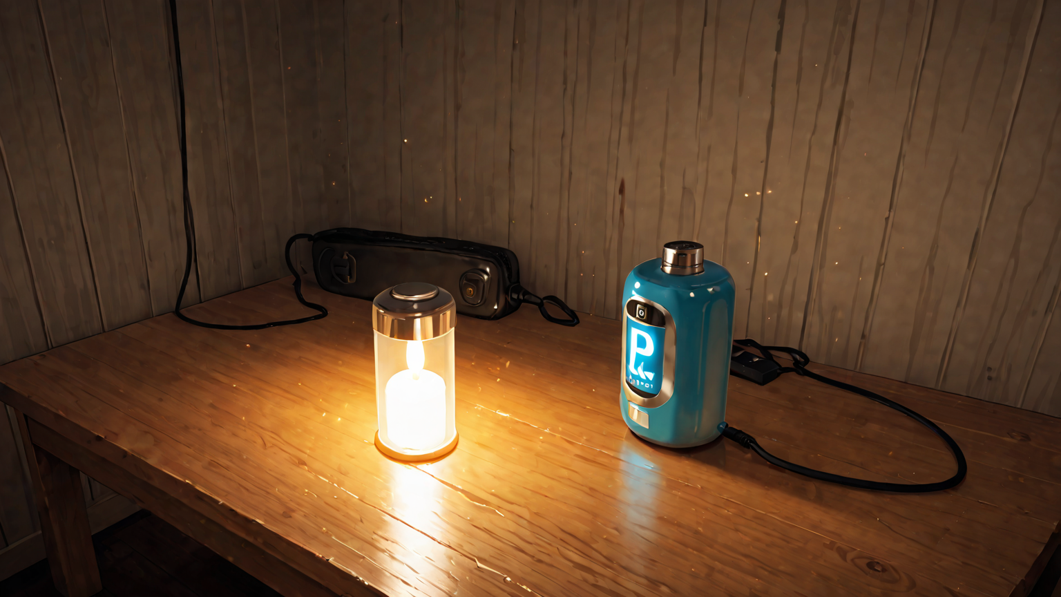 モバイルバッテリーを充電している様子