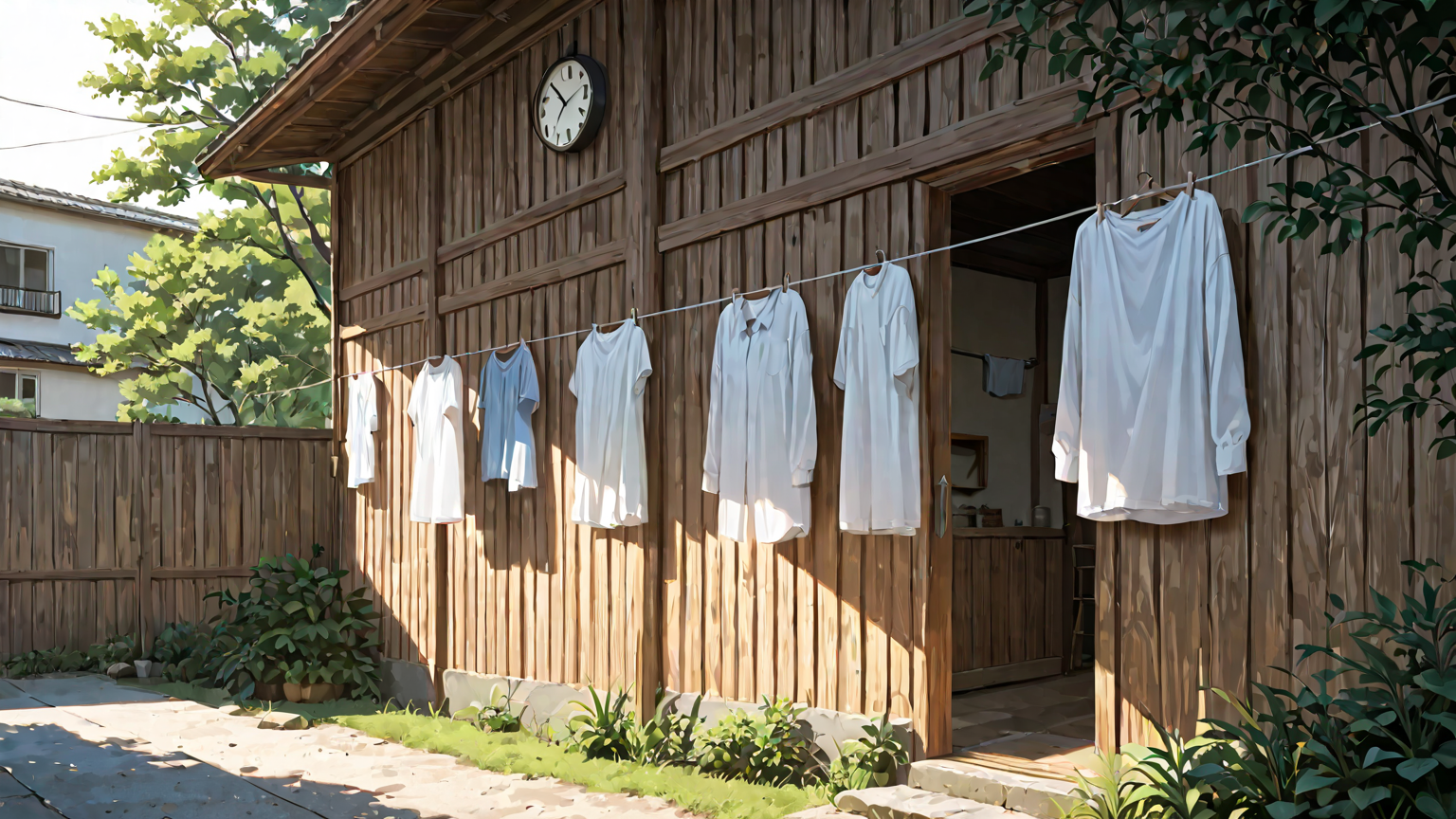 洗濯物を干す時間帯をチェックする時計