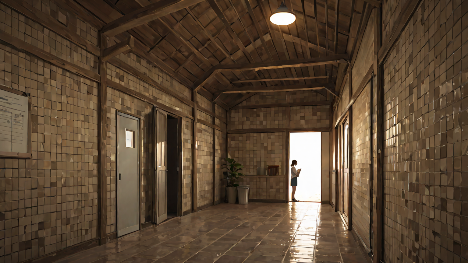 チェックリストを確認する人