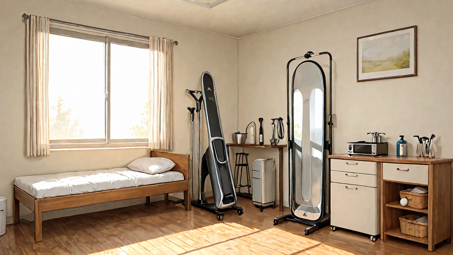 アイロンを準備している様子