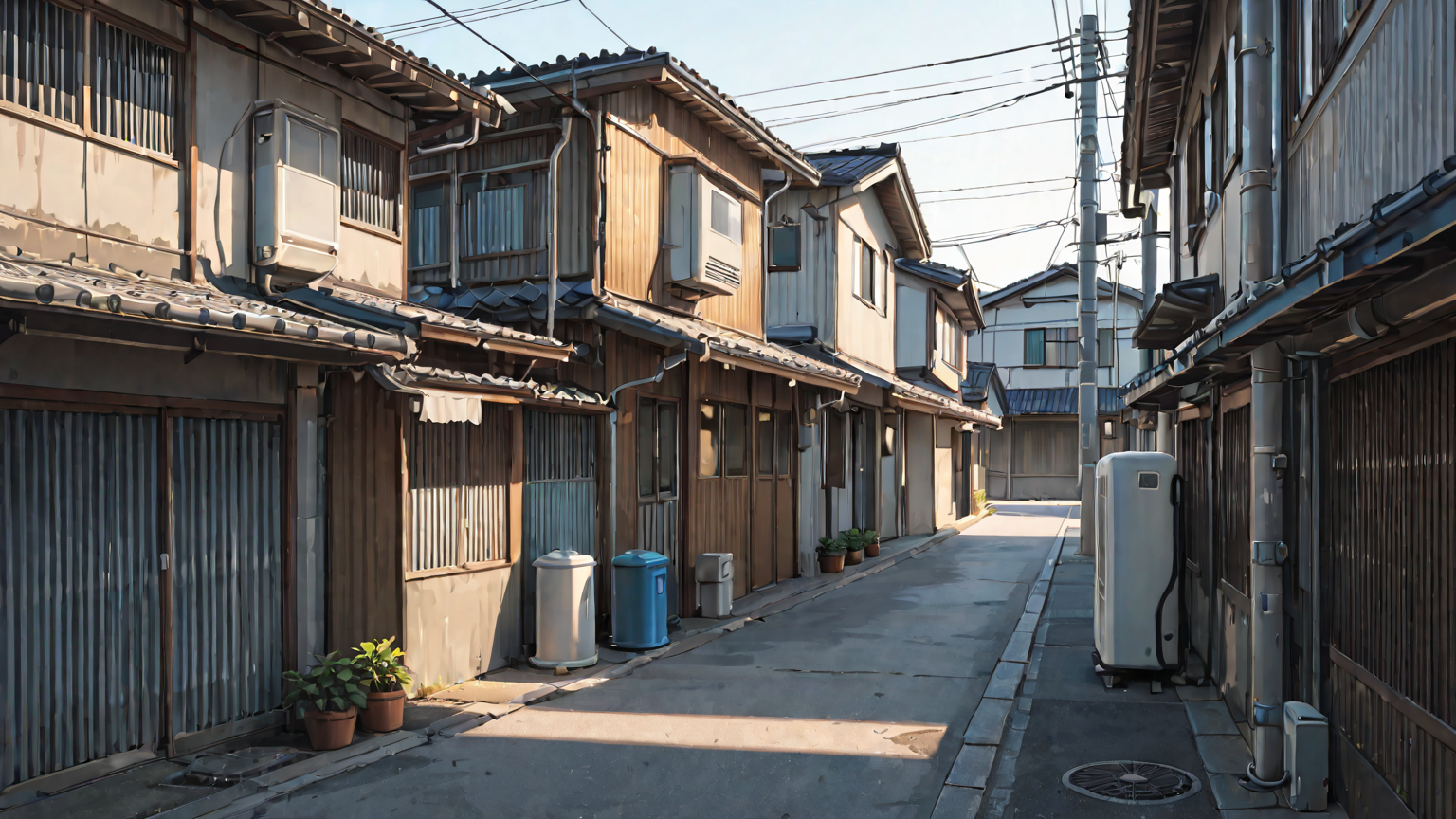 エアコン室外機の冷媒配管を点検する様子