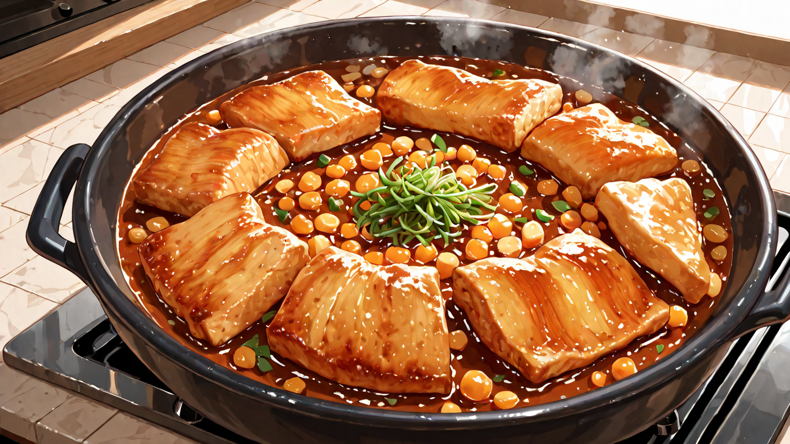 豚バラ肉の炒め物料理