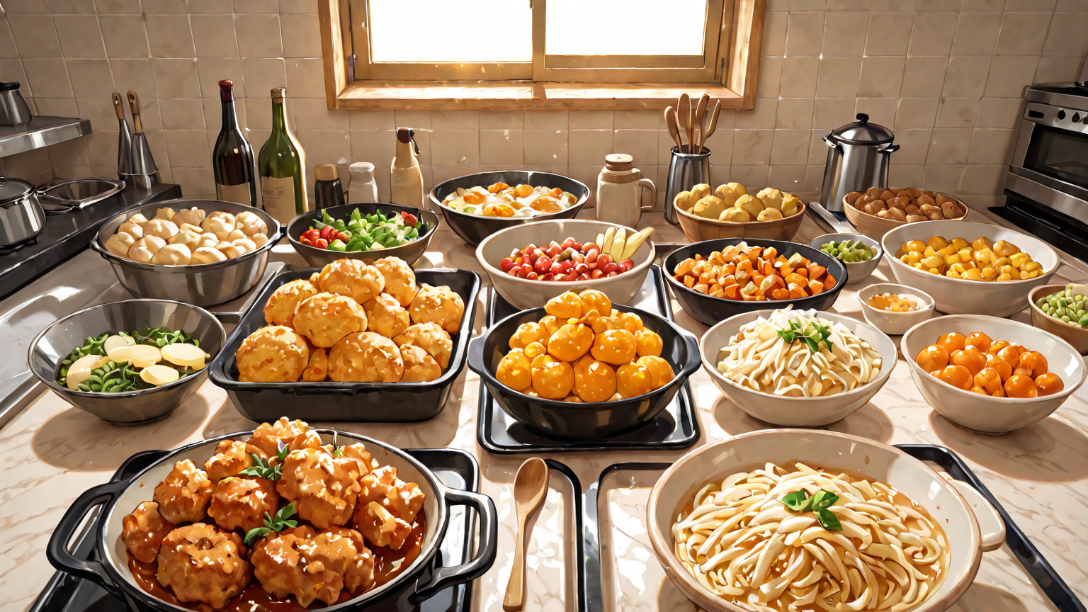 保存容器に入った様々な食材