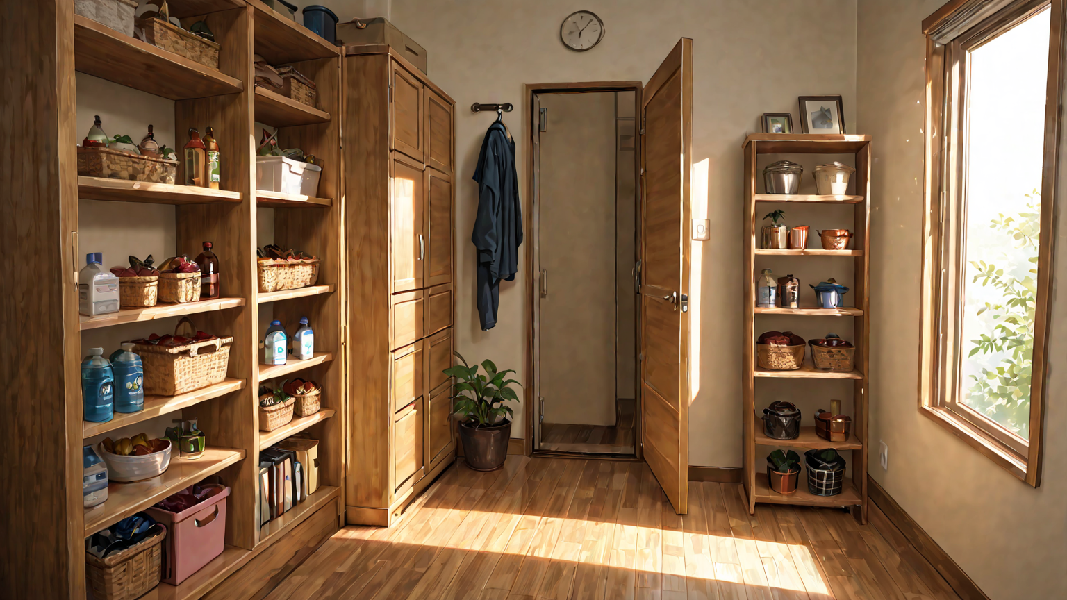 クローゼットの中で誤った防虫剤の置き方を示すイラスト