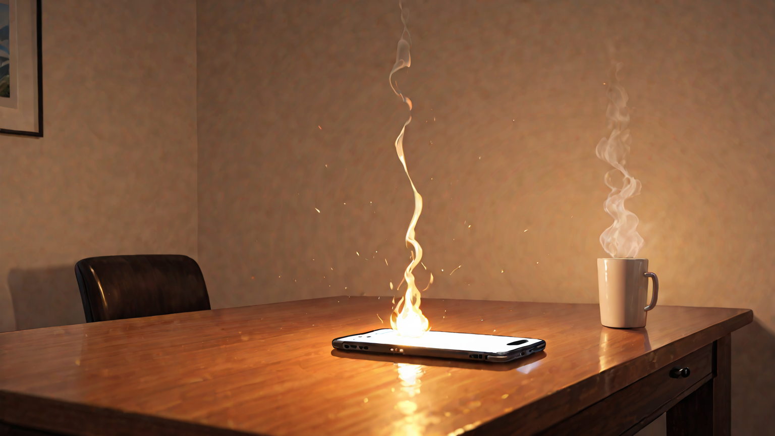 スマホが熱くなっている様子