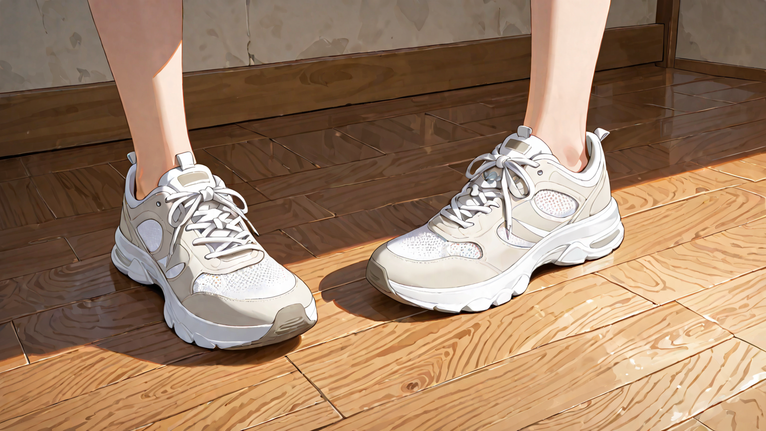 通気性の良いメッシュスニーカーの写真