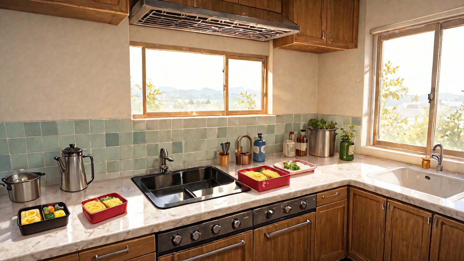 カラフルなお弁当と冷凍卵焼きのストック