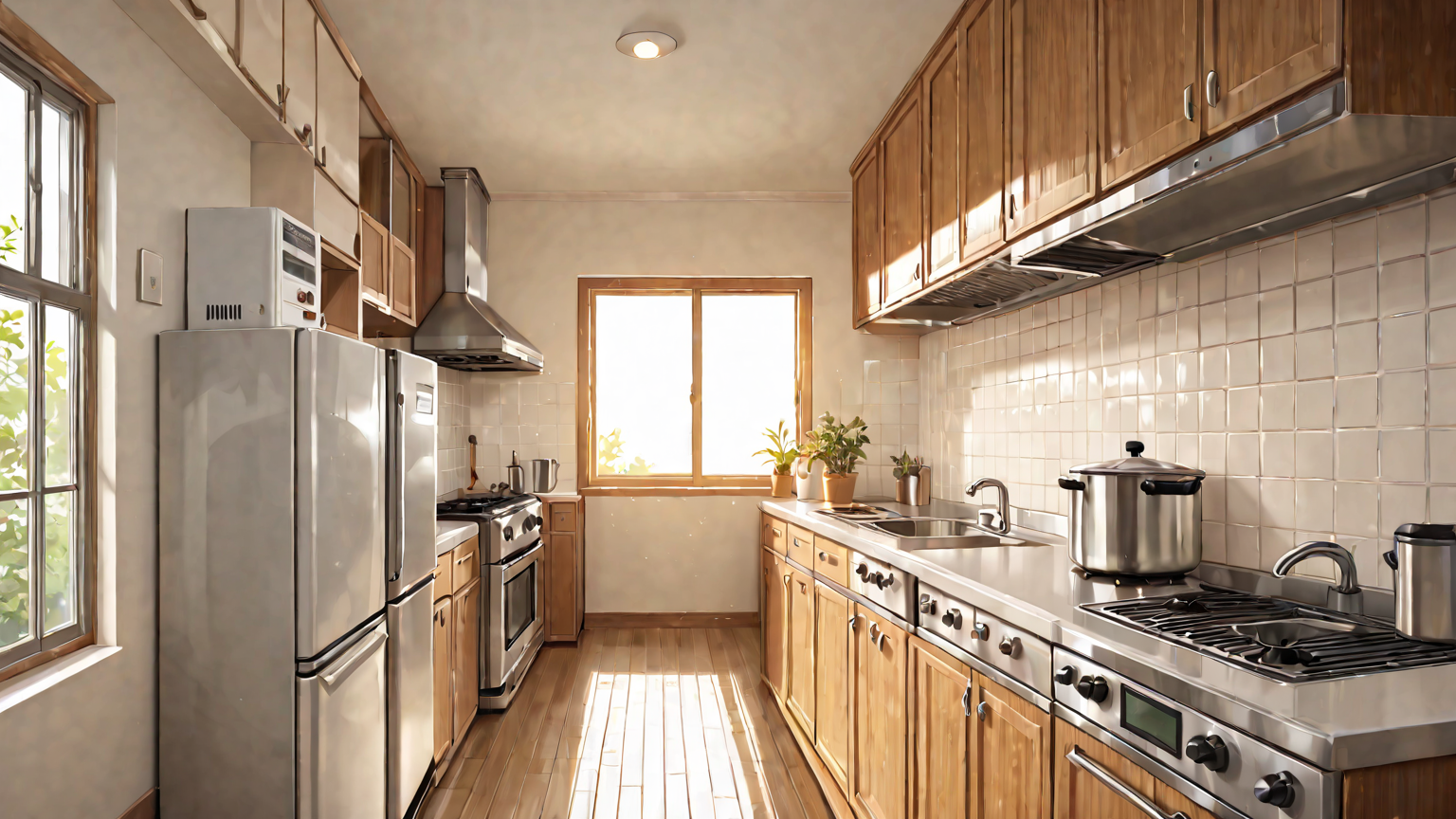 清潔なキッチンと冷凍庫