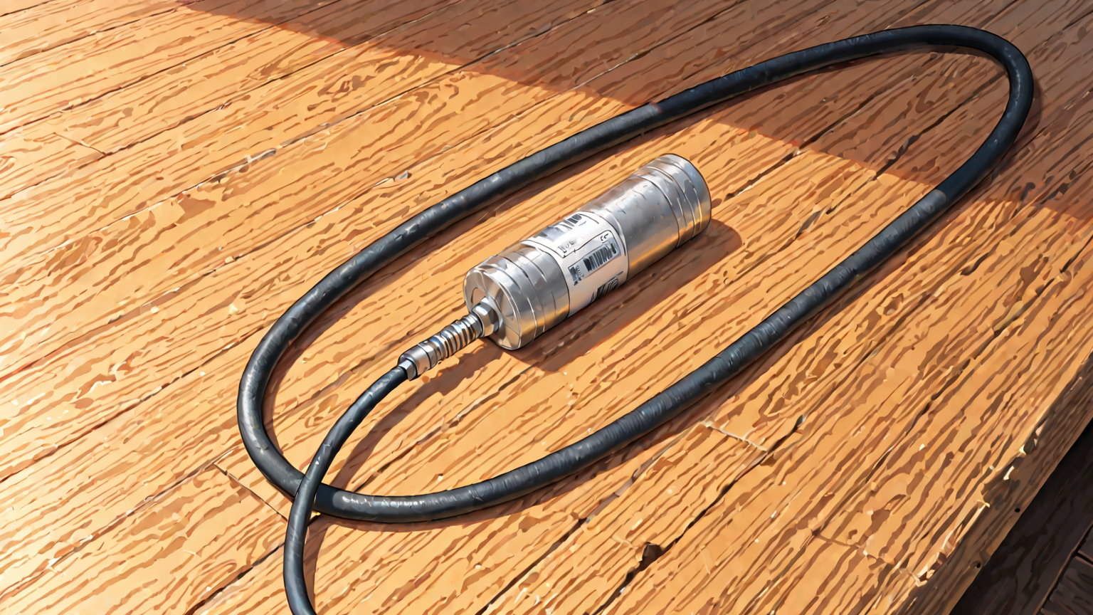 ケーブル断線箇所をテープで補修している様子