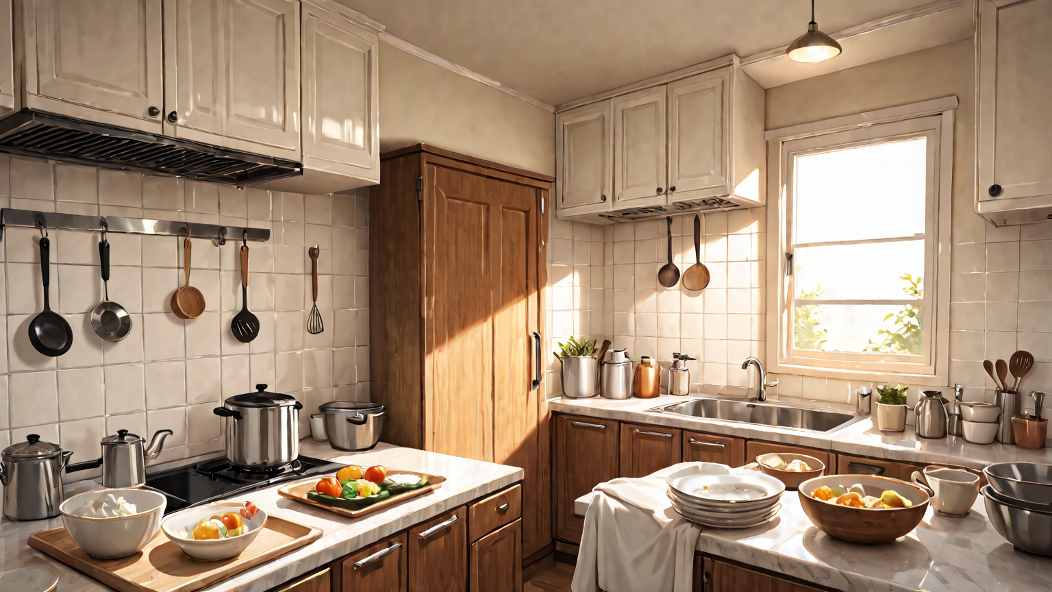 食洗機の扉を開けて乾燥させている様子