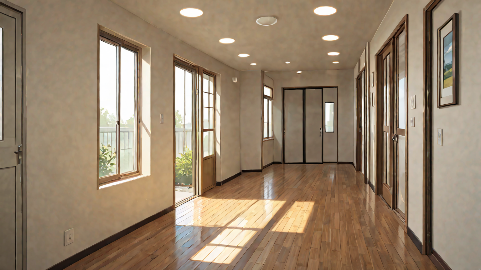 賃貸住宅の窓の網戸点検風景