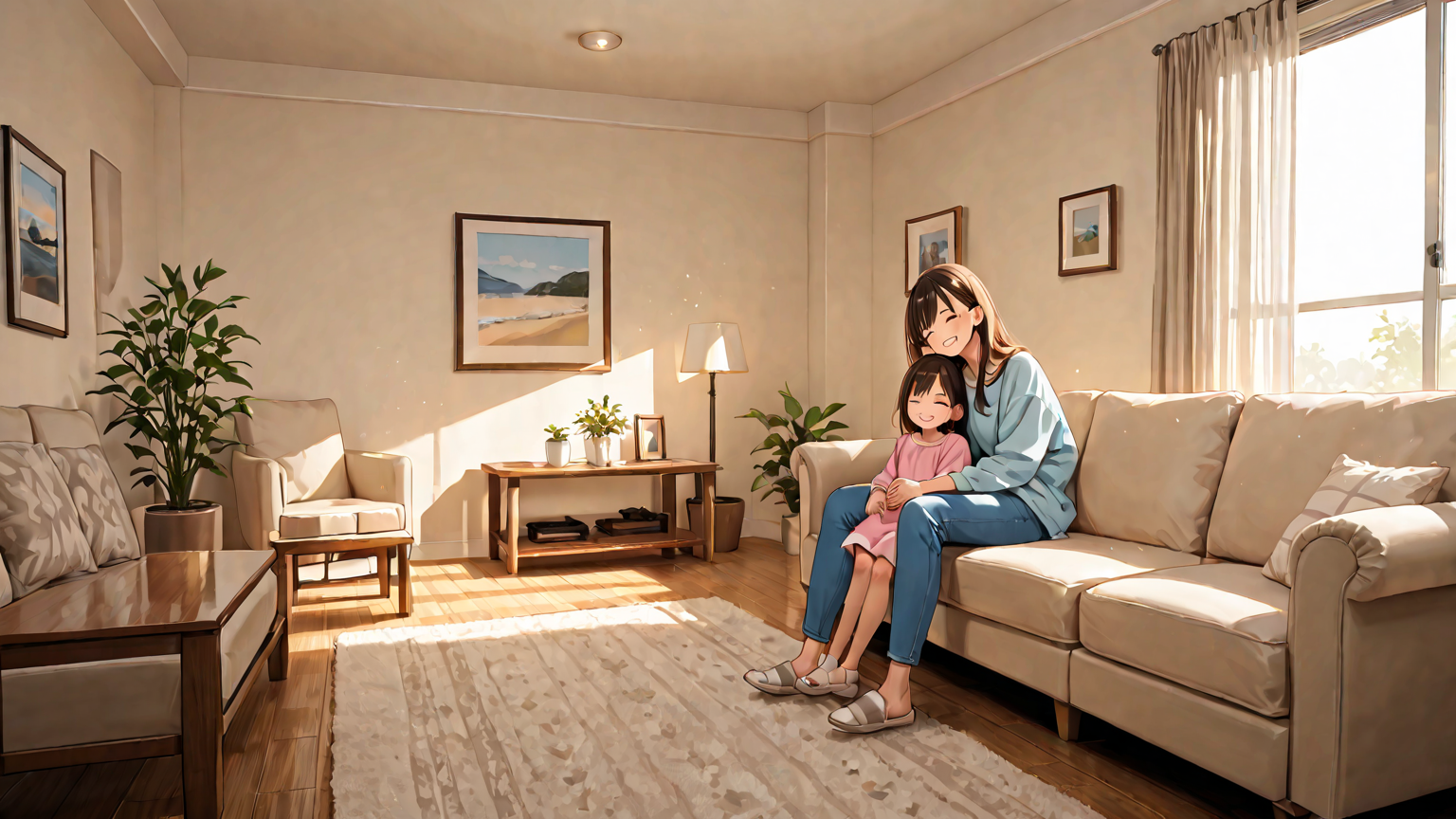 節約を実践する家族の笑顔