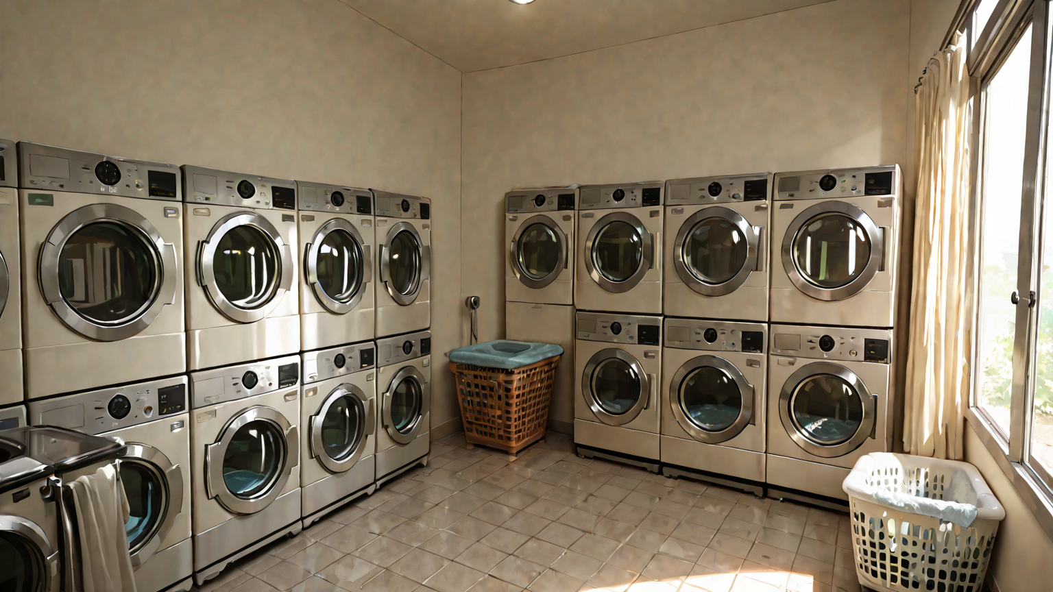 洗濯機の水量を調整する様子