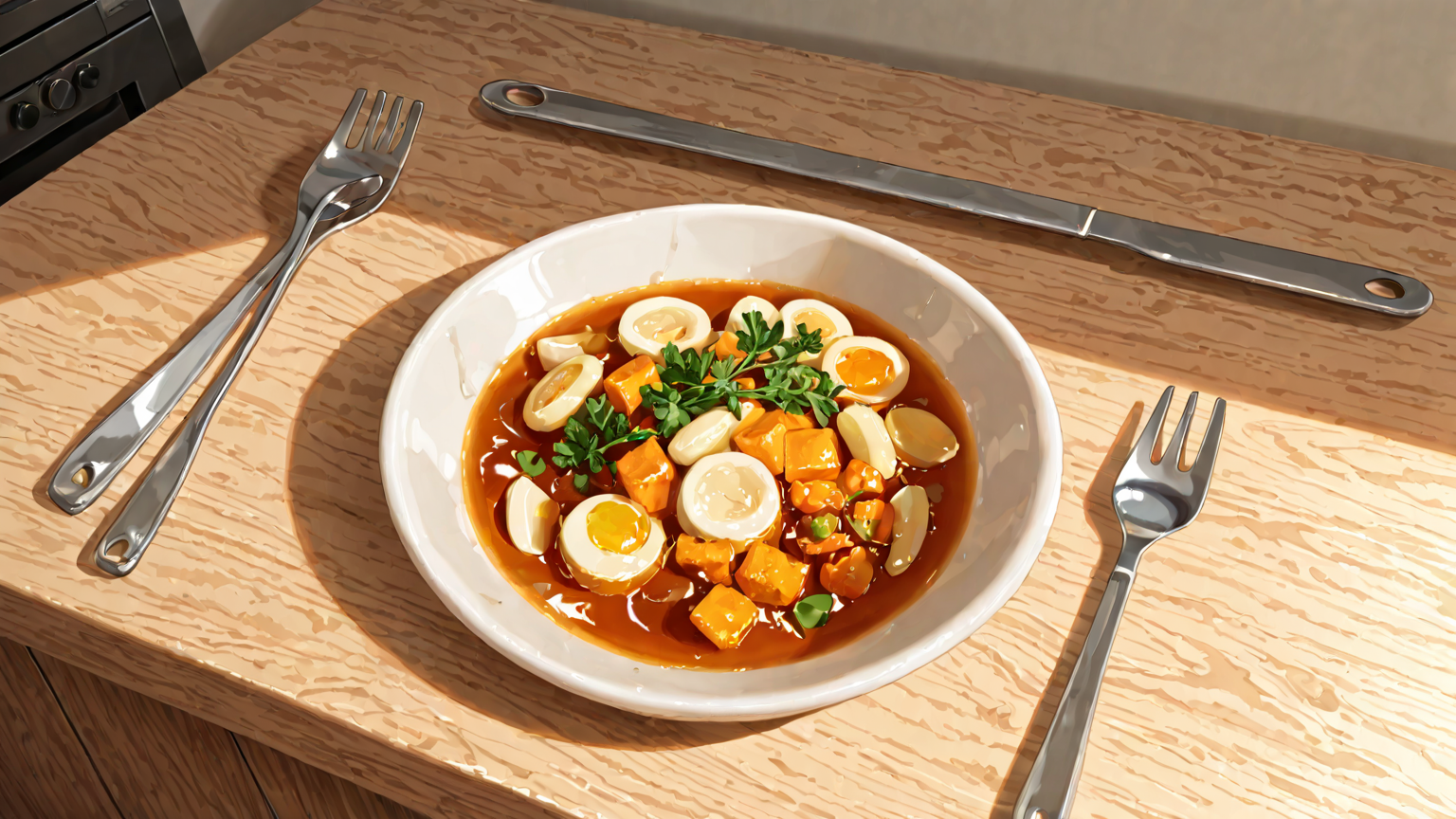 節約を意識したキッチンの様子