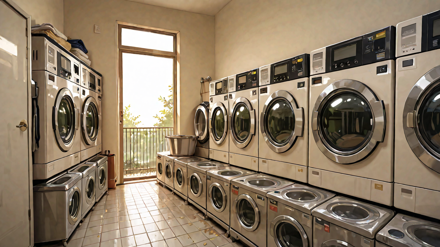 洗濯機とコインランドリーのイメージ