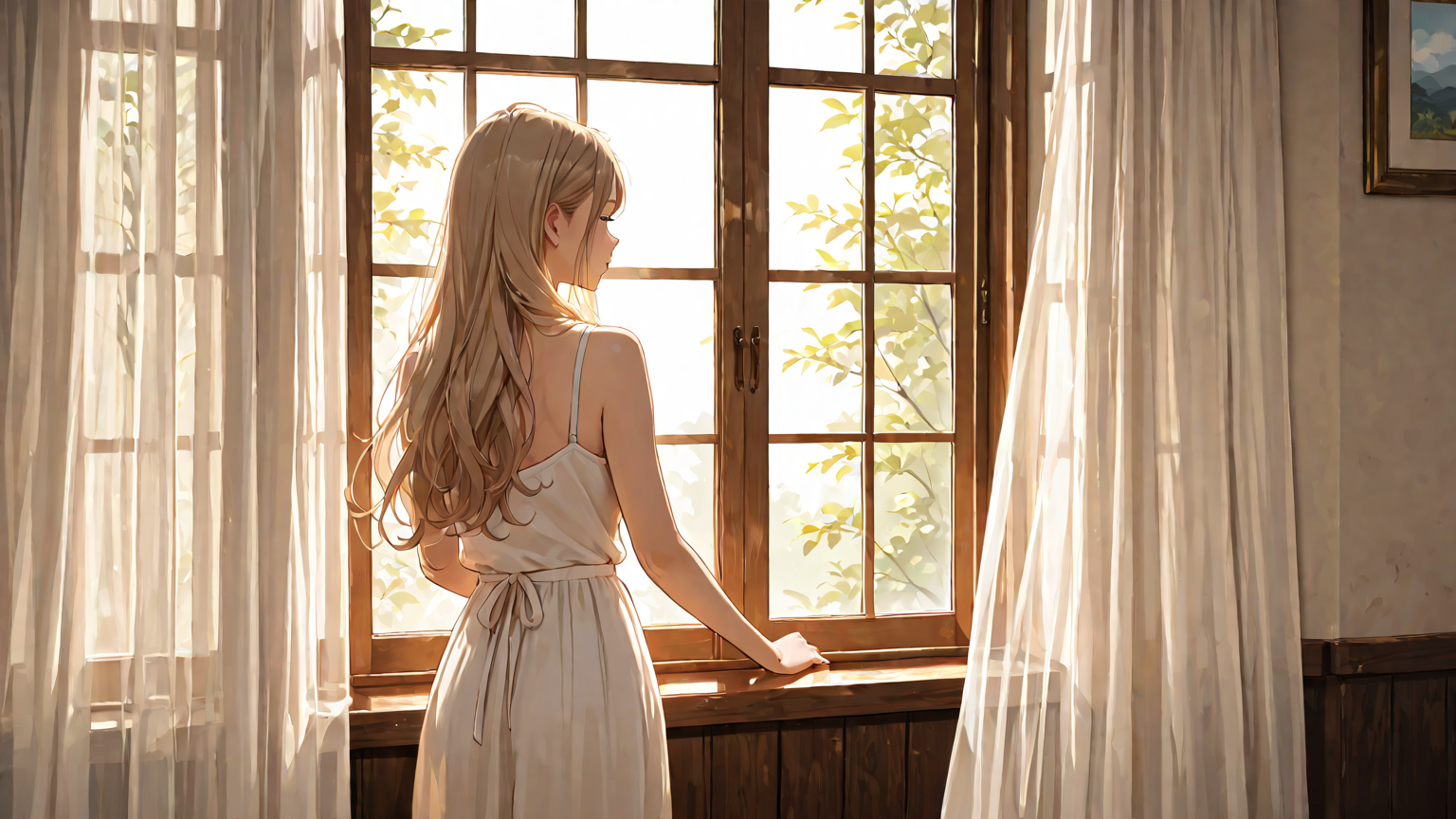 ヘアオイルでスタイリングしている女性