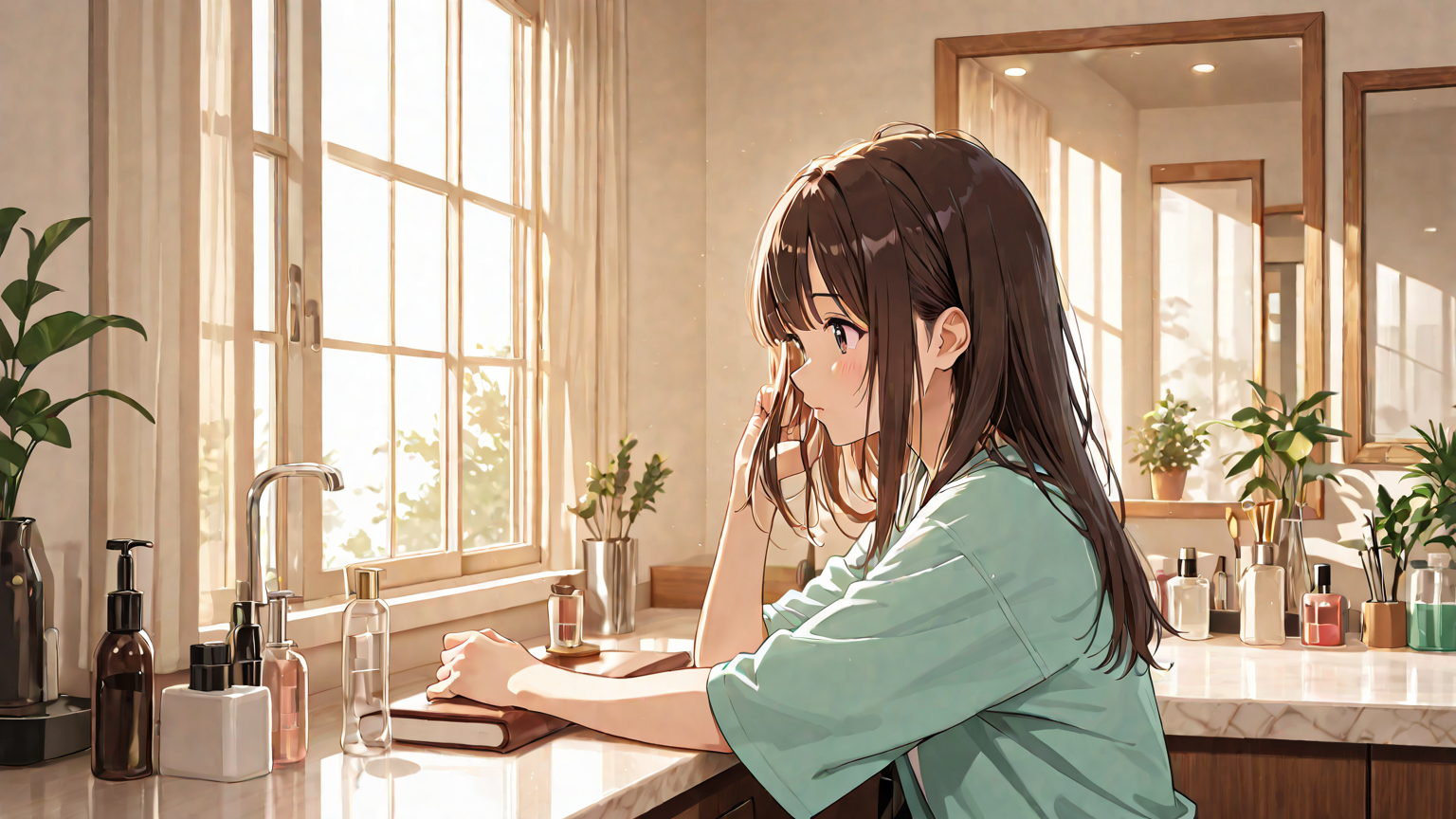 美容師によるヘアトリートメント施術