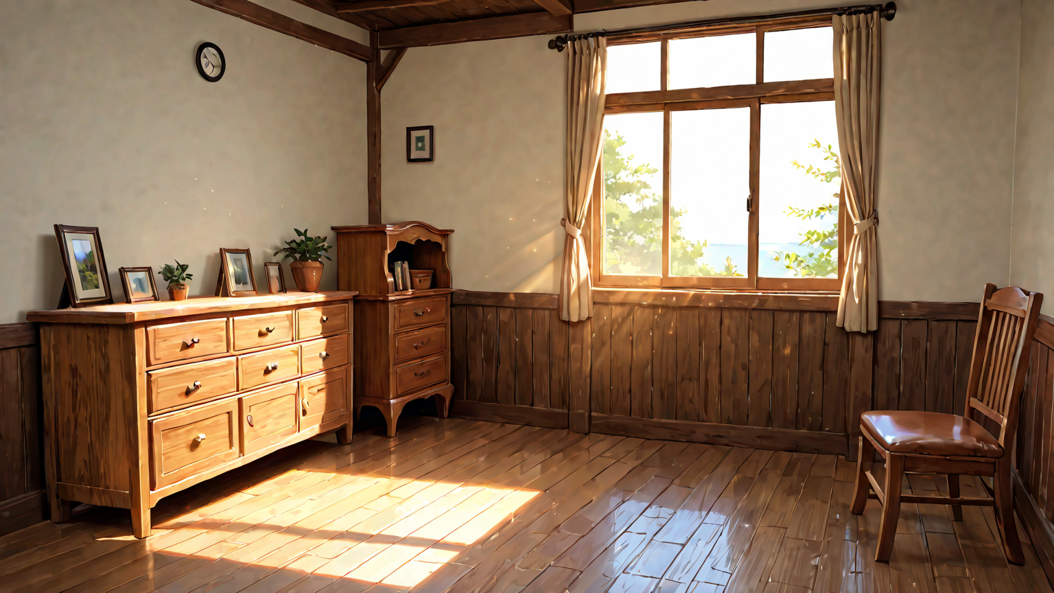 タンスの引き出しを外して掃除している様子