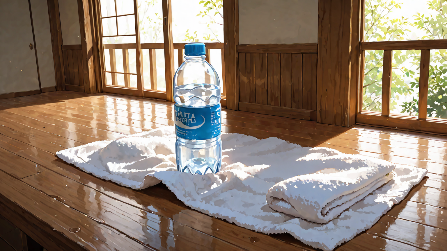 ペットボトルをタオルで包んだ状態