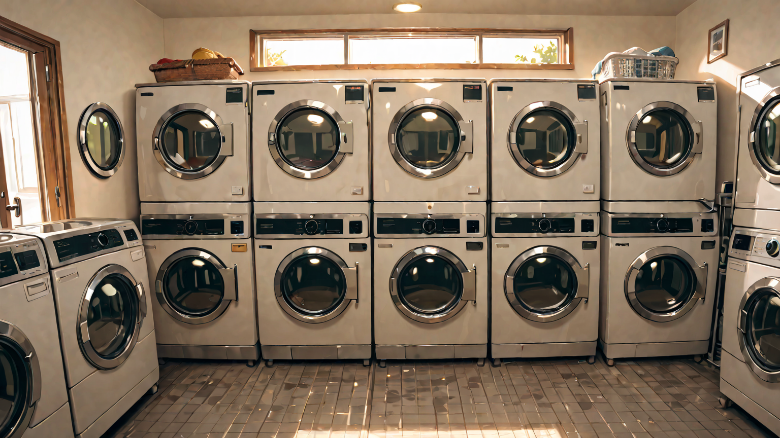 洗濯槽クリーニング中のドラム式洗濯機