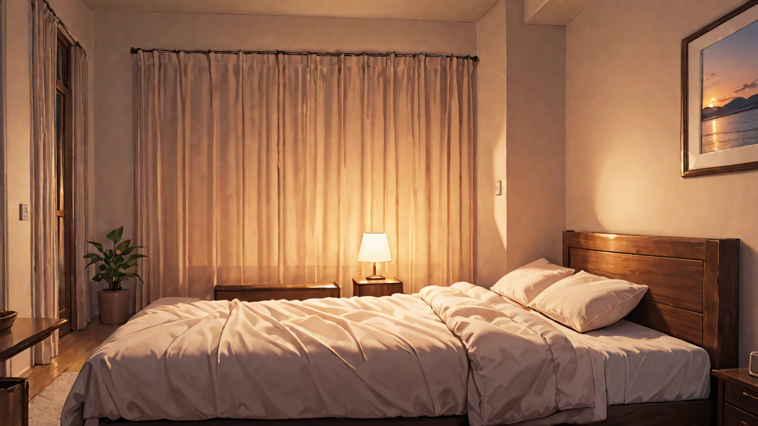 寝室の暖かい空間