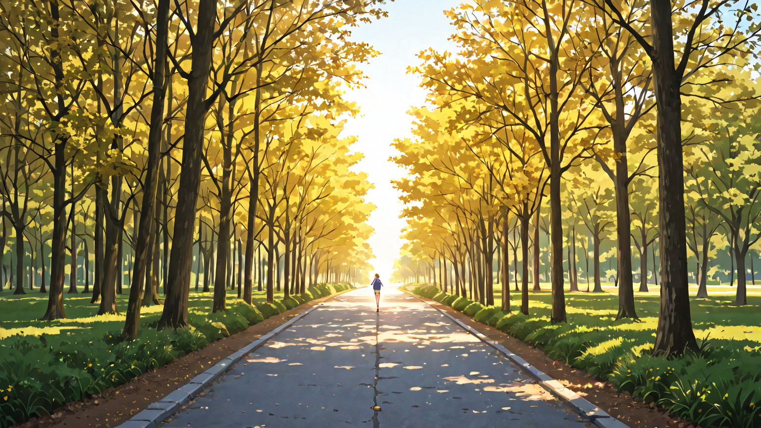 朝のジョギングをする人