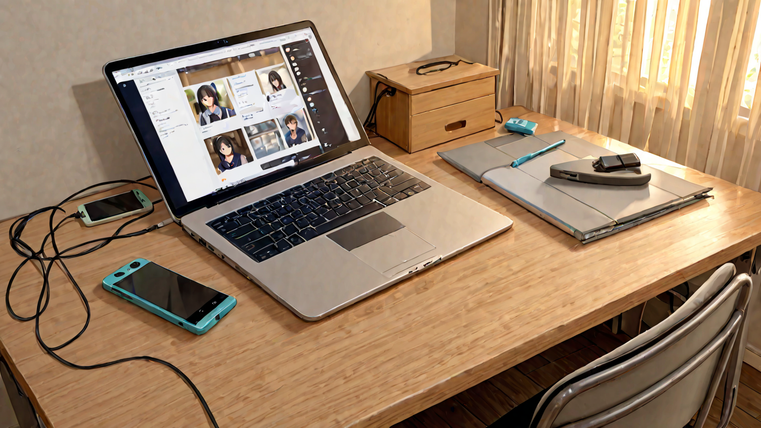 パソコンの定期メンテナンスを行う様子