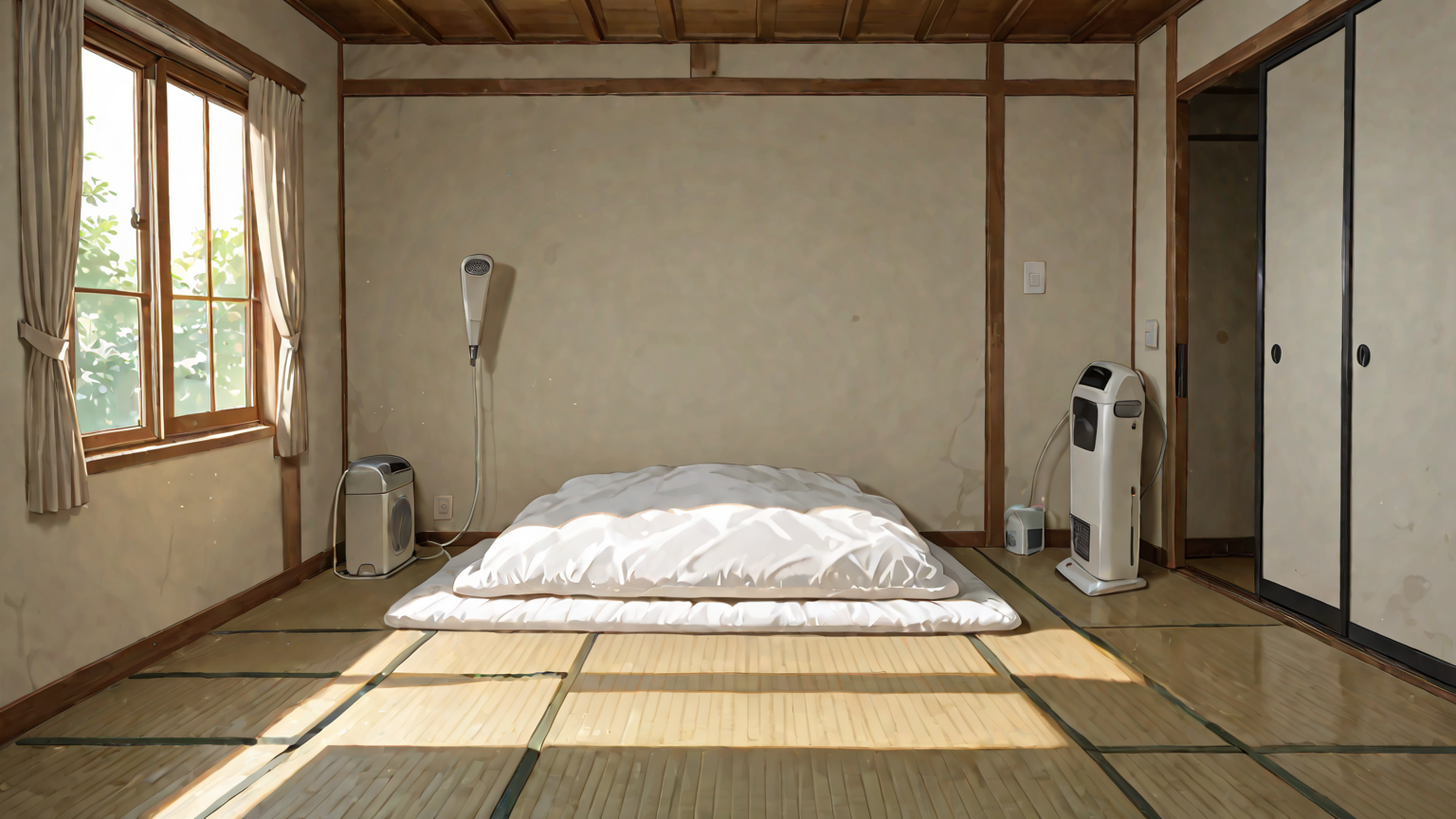 除湿器と布団乾燥機の配置例