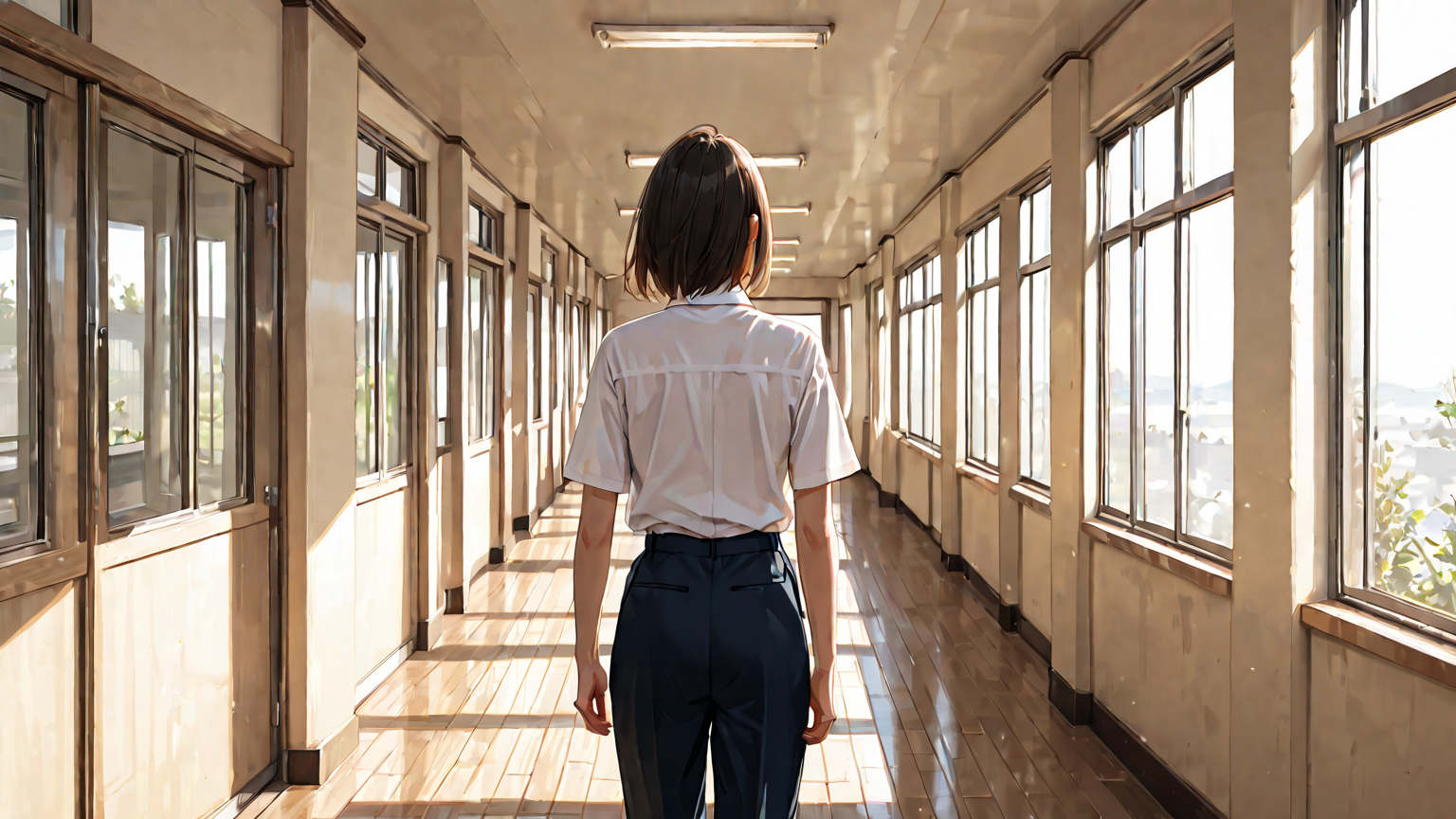 ワイシャツを着ている男性が脇汗パッドを装着している姿