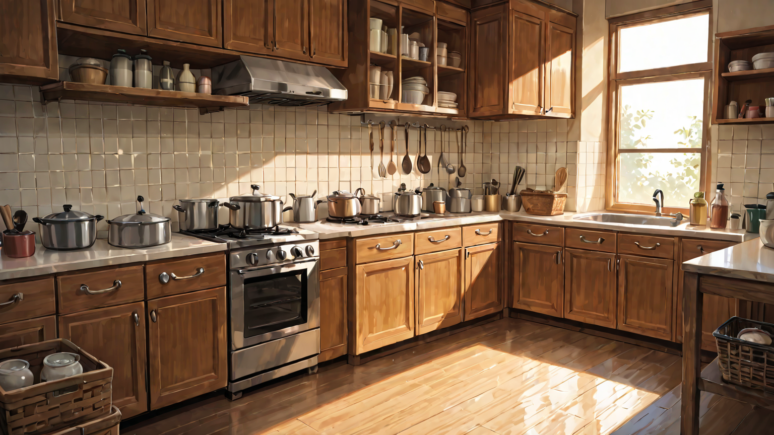 整理されたキッチン収納と100均グッズ