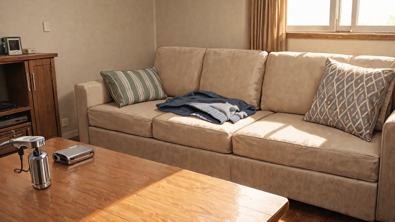 毛玉取り器で毛玉を取る様子