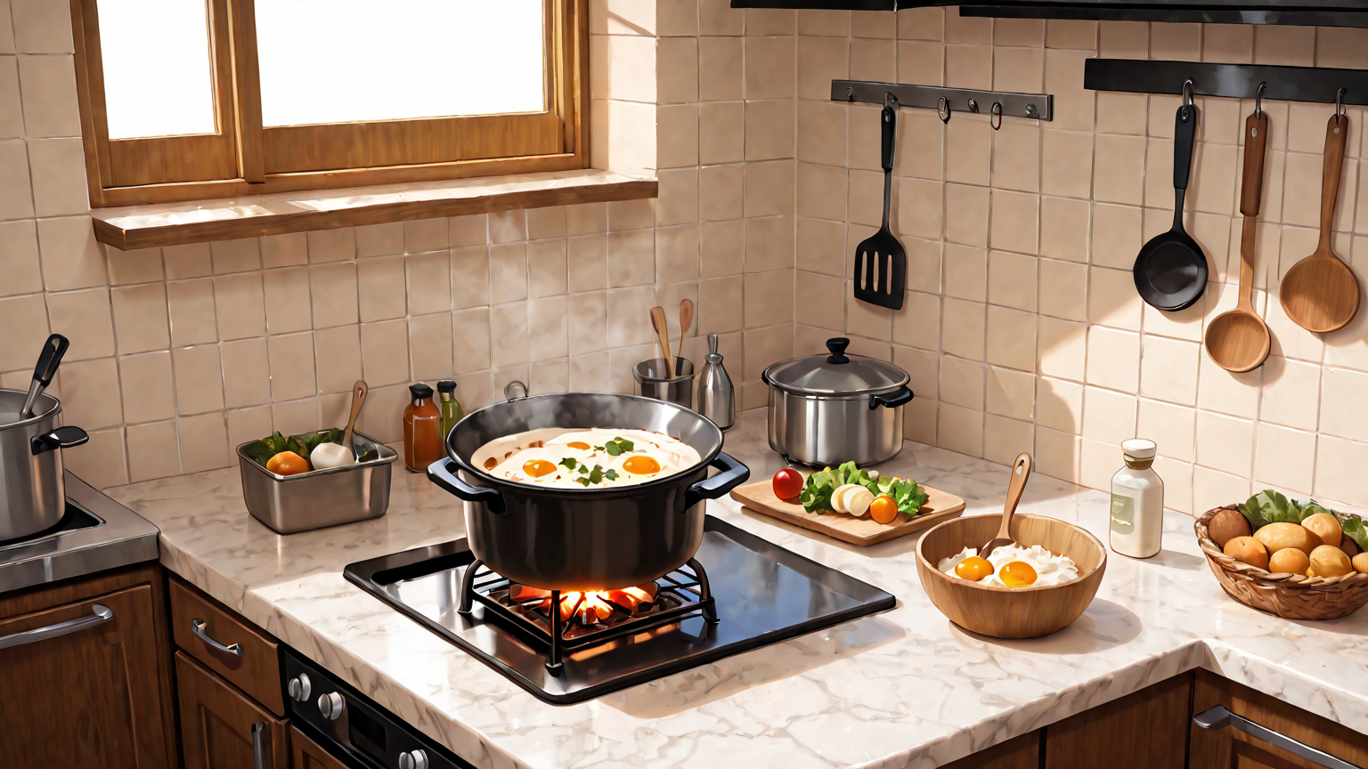 タイマーをセットする手元