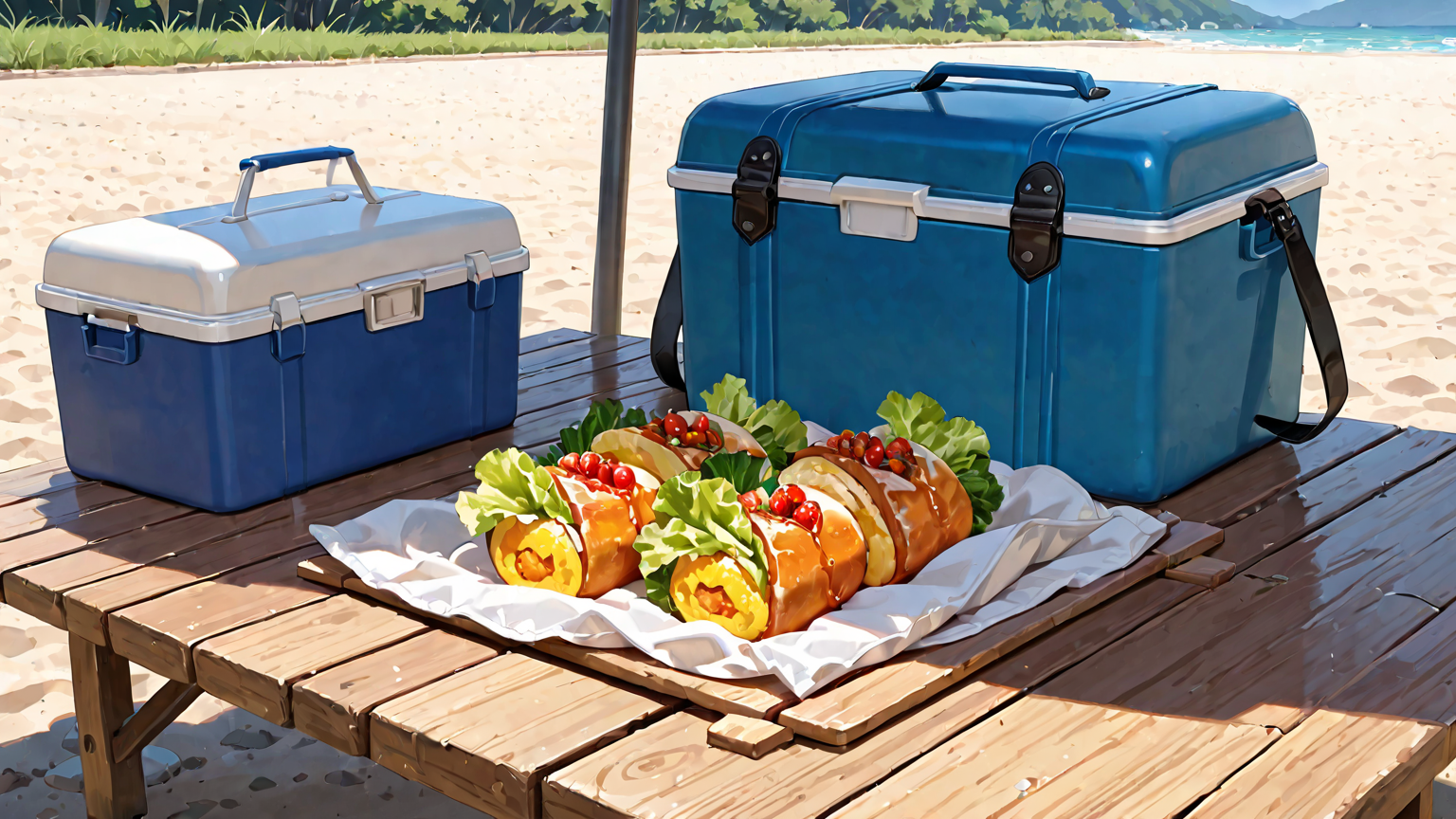 保冷バッグに入ったお弁当と保冷剤