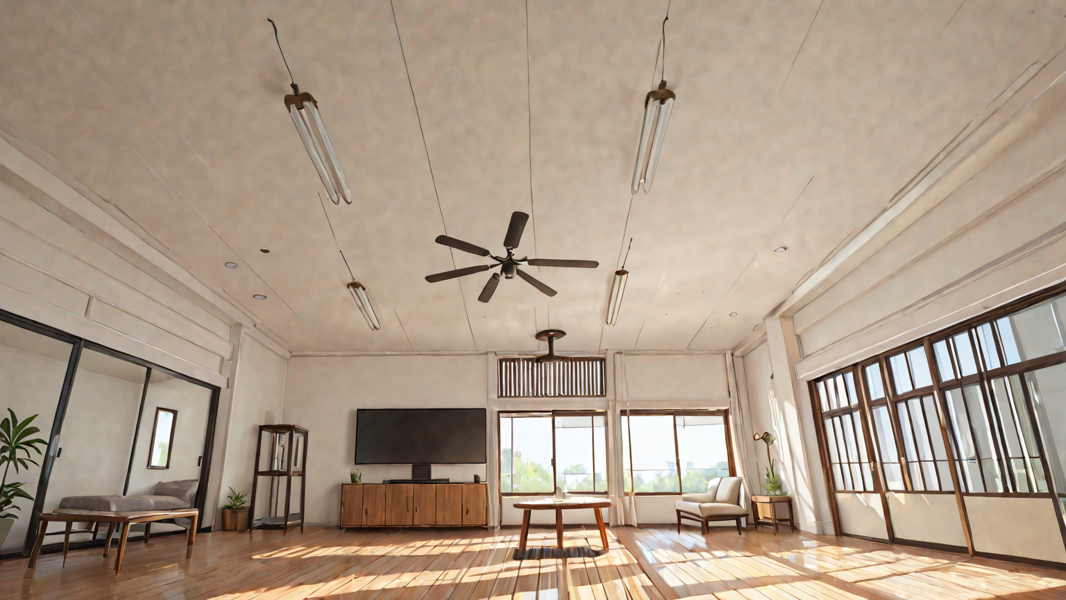 定期的に掃除されているシーリングファン