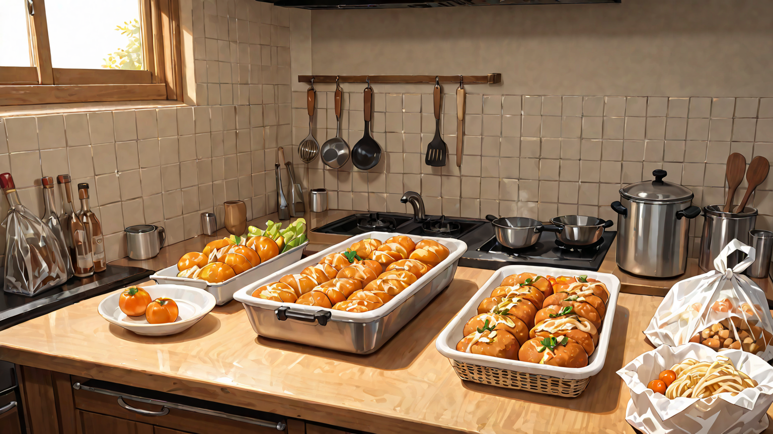 食材を計画的にまとめ買いする様子