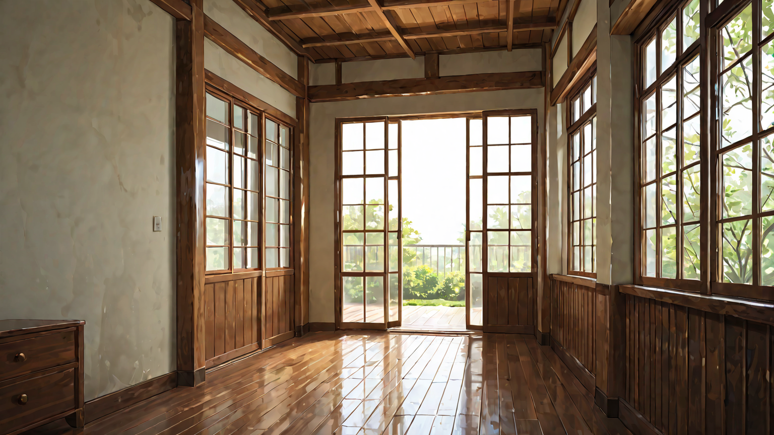 換気している部屋の様子