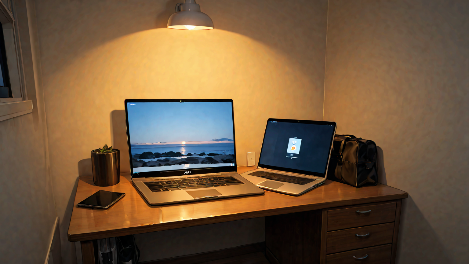 ノートパソコンの設定画面でタッチパッドを確認する様子