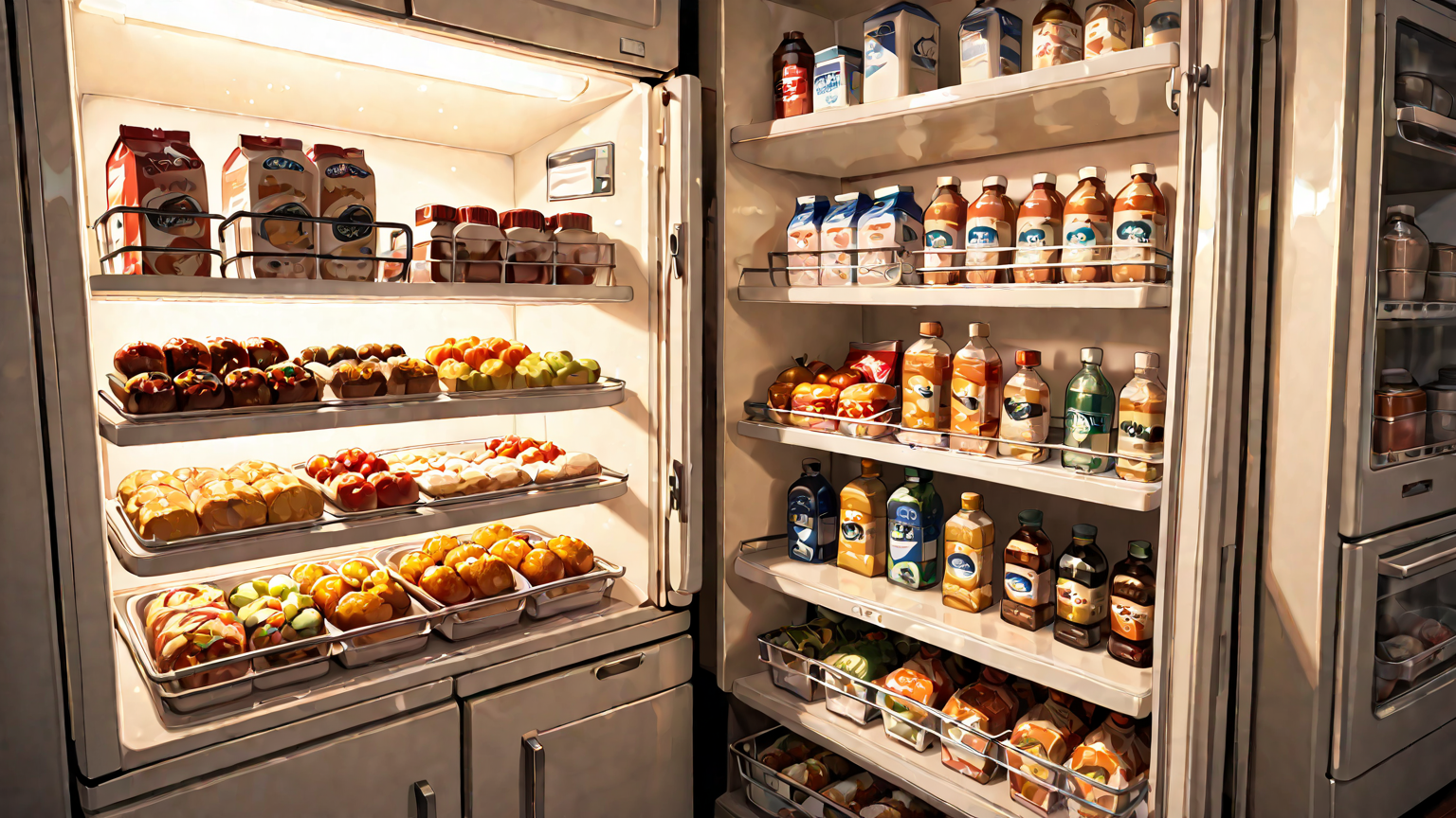 冷蔵庫で解凍中の納豆パック