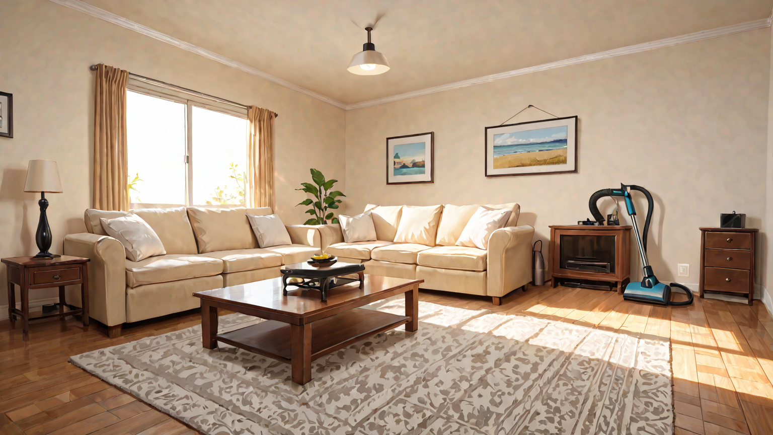 掃除を丁寧に行う様子のイラスト