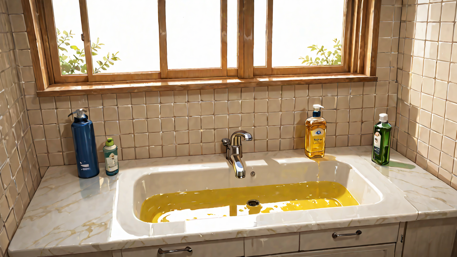 市販の黄ばみ落とし洗剤のボトル