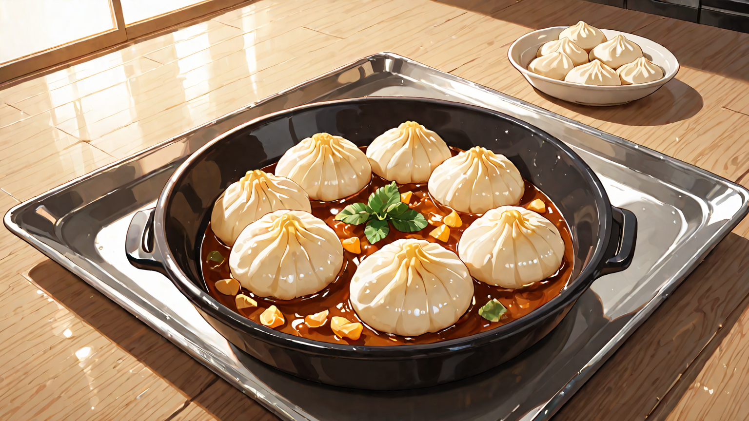 冷凍保存用に片栗粉をまぶした餃子の皮