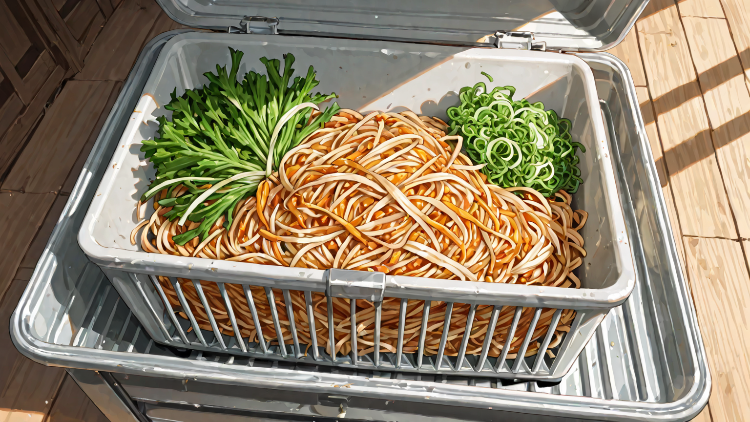 冷凍保存されたみじん切り玉ねぎとオクラ