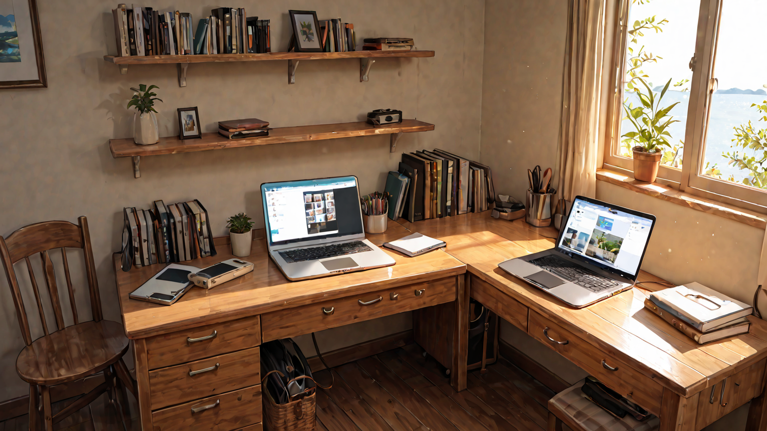 ルーターと速度測定画面