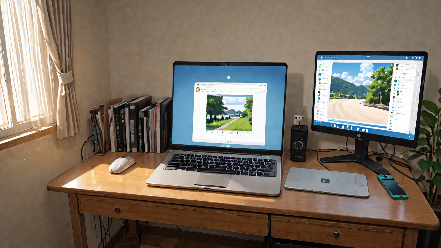 ルーターの管理画面と設定変更の様子