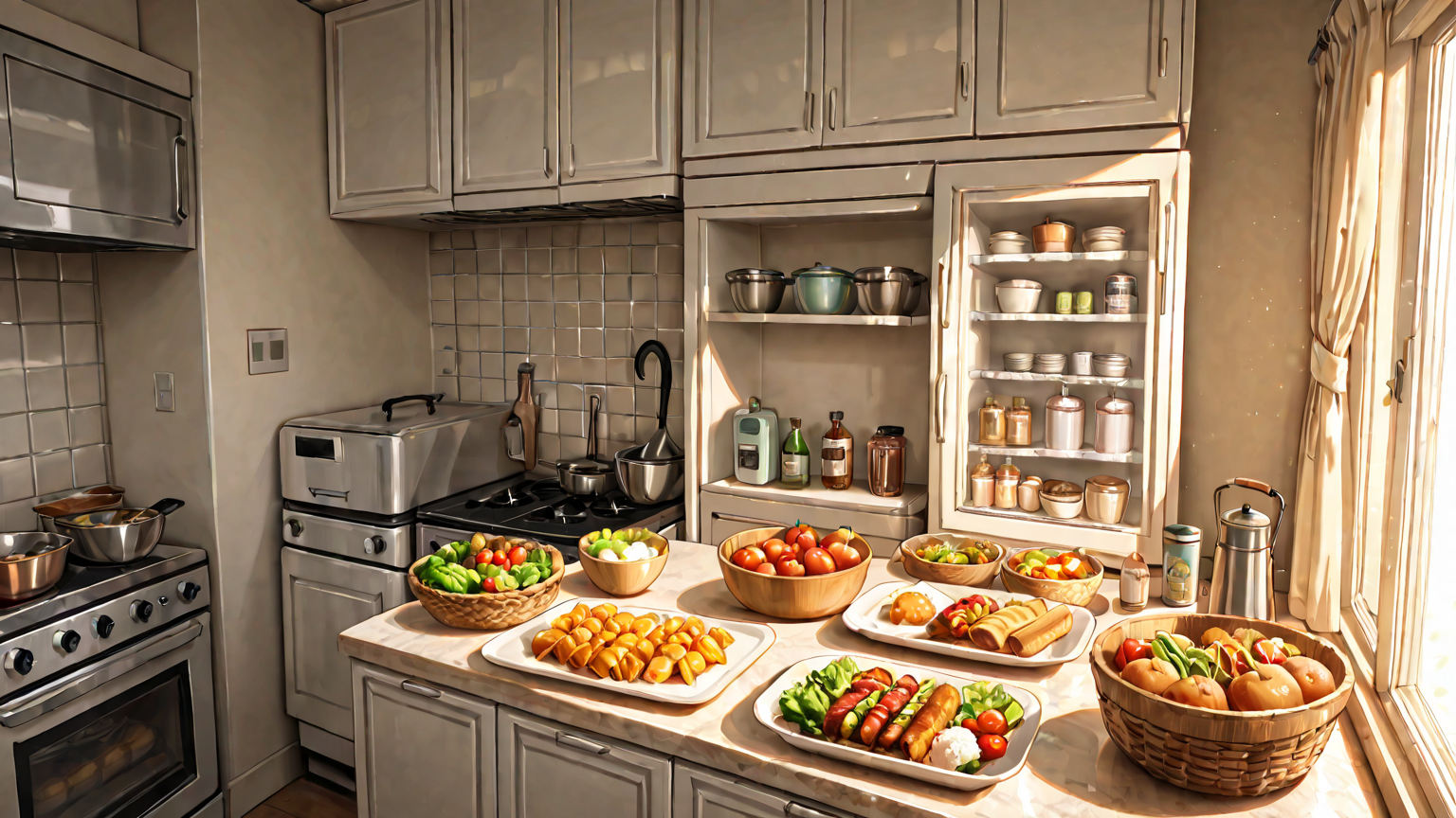 冷凍庫と冷蔵庫の扉を開けたイメージ