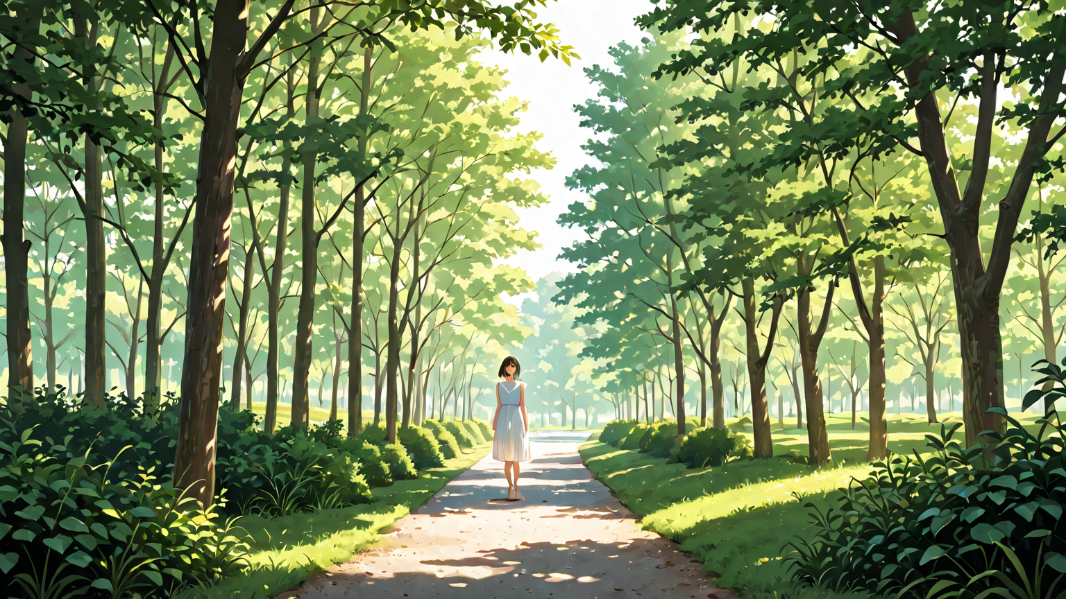 春の日差しを浴びる女性