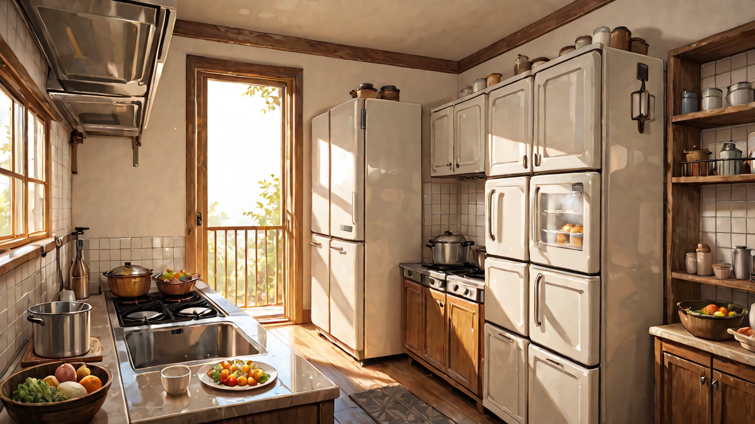 食材がきれいに並べられた冷蔵庫